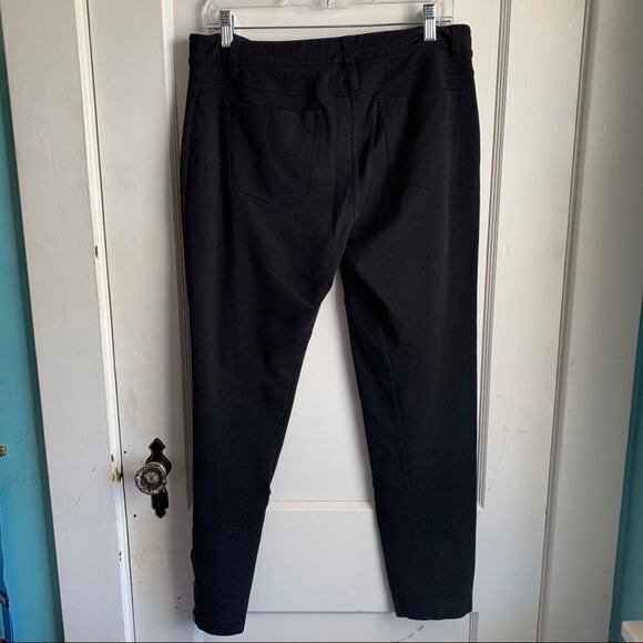Eileen Fisher System Ponte Riding Pants Zippered Ankles Black Stretch Medium M - Picture 2 of 7